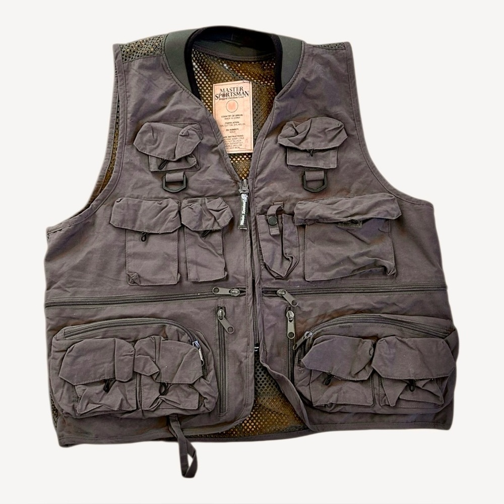 Master Sportsman Rugged Outdoor Gear Fly Fishing Vest Adult Medium Brown